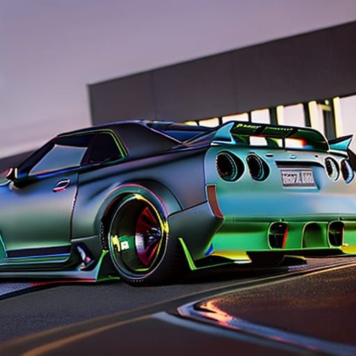 Sinister Nissan GTR34 Skyline: 3D Game Cinematic