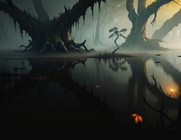 Bullywug in Misty Swamp: Cinematic 3D Game Art