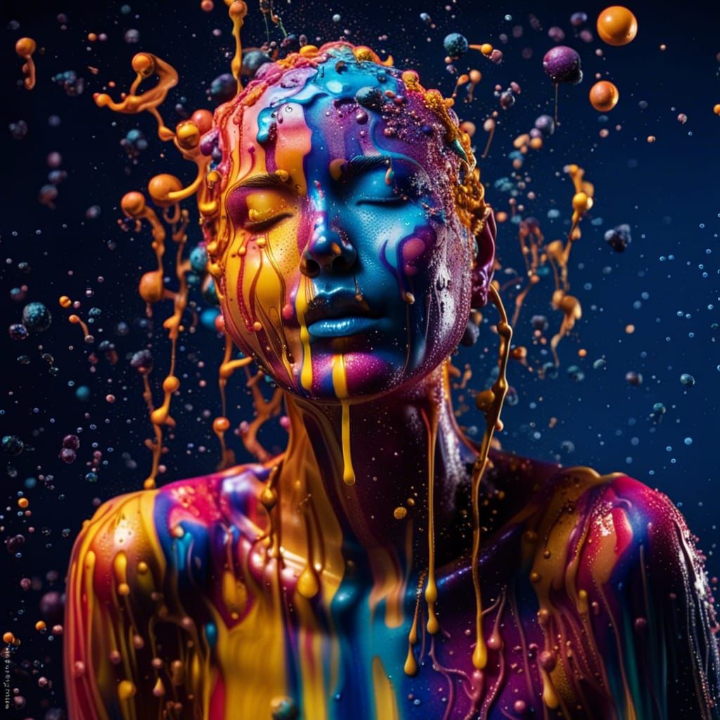 Girl Covered in Soap Foam with Radiance