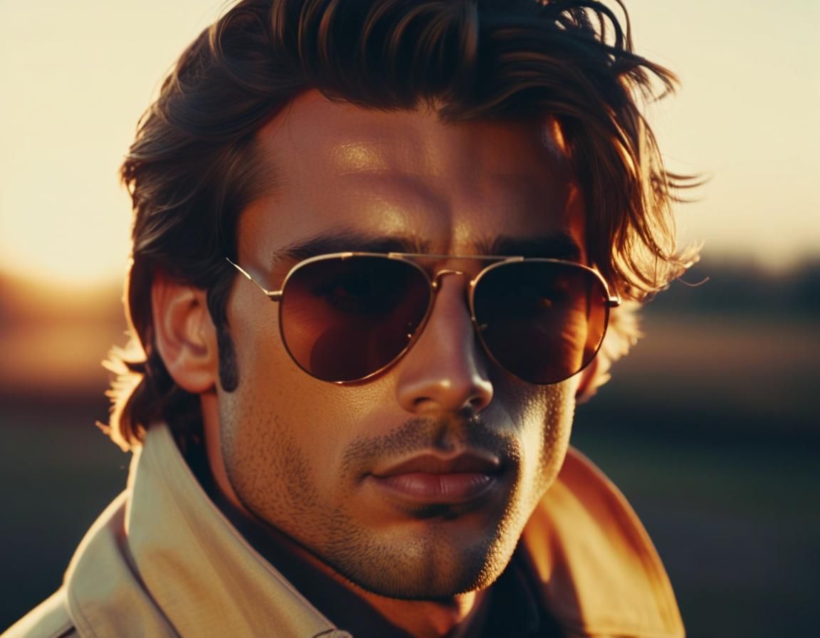 Romantic Film Still of Man Sending Kiss