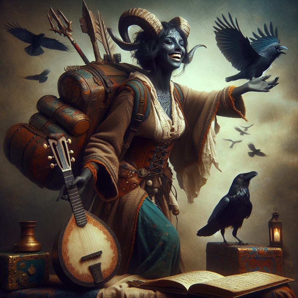 Woman with Horns Sets Off on Fantasy Adventure