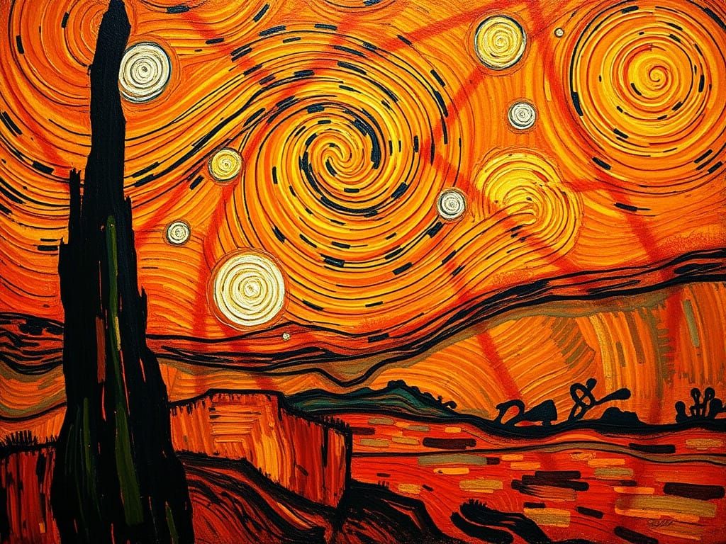 Vibrant Postapocalyptic Scene in Ultraminimal Style