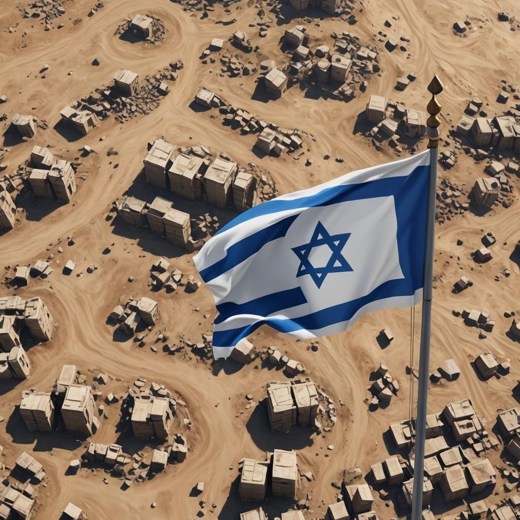 Israeli Flag in 3D Anime Style