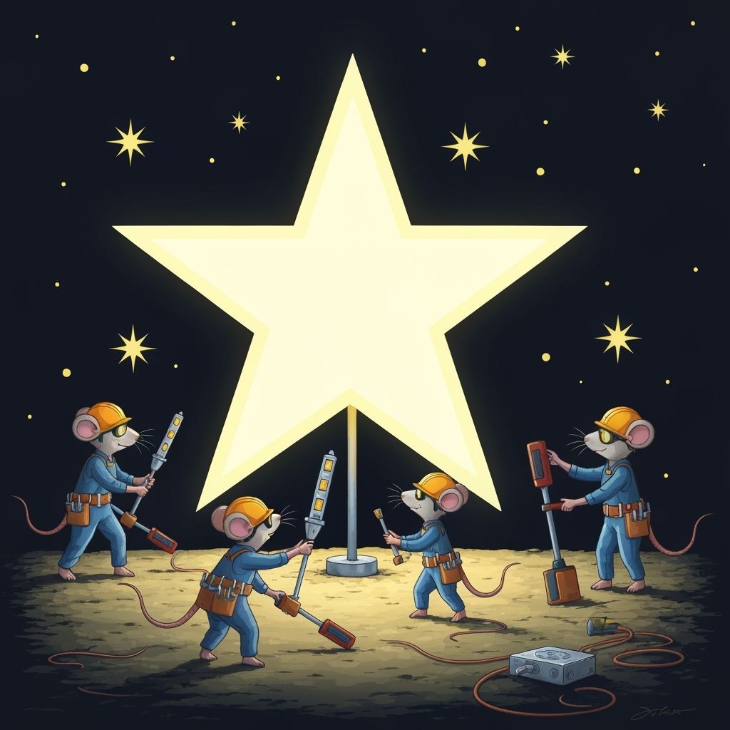 Mouse Engineers Repairing a Star's LED