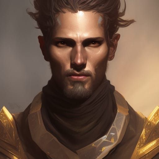 Armored Fantasy Character Portrait in Hyperdetailed Style