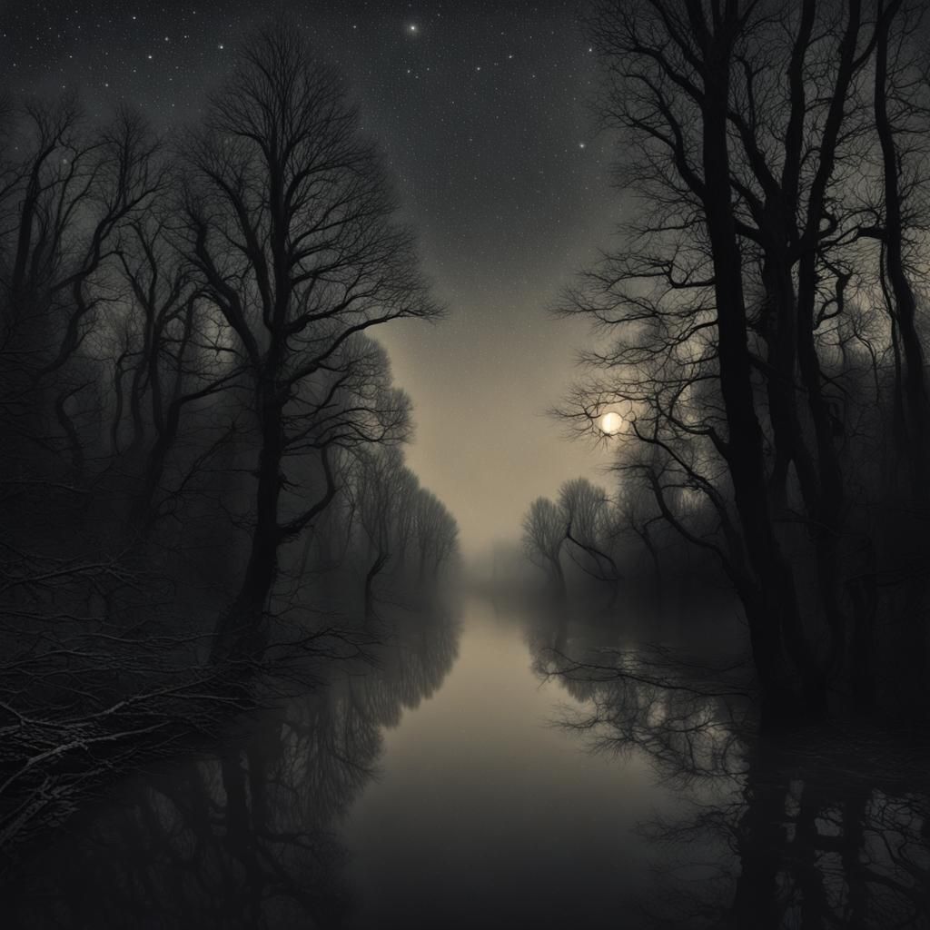 Lost in a Foggy Forest at Night