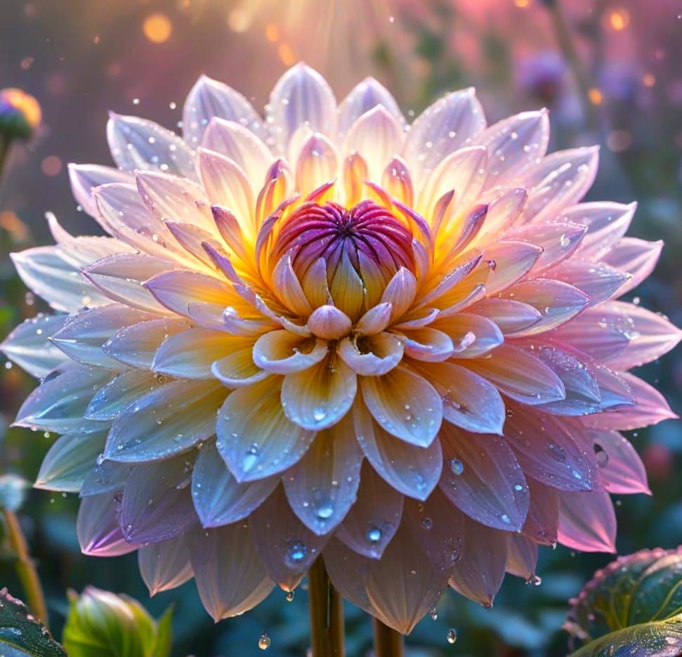 Ethereal Dahlia Blooms in Soft, Warm Light