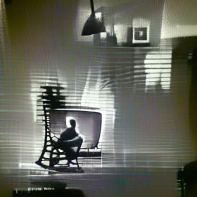 Minimalist TV Watching Scene