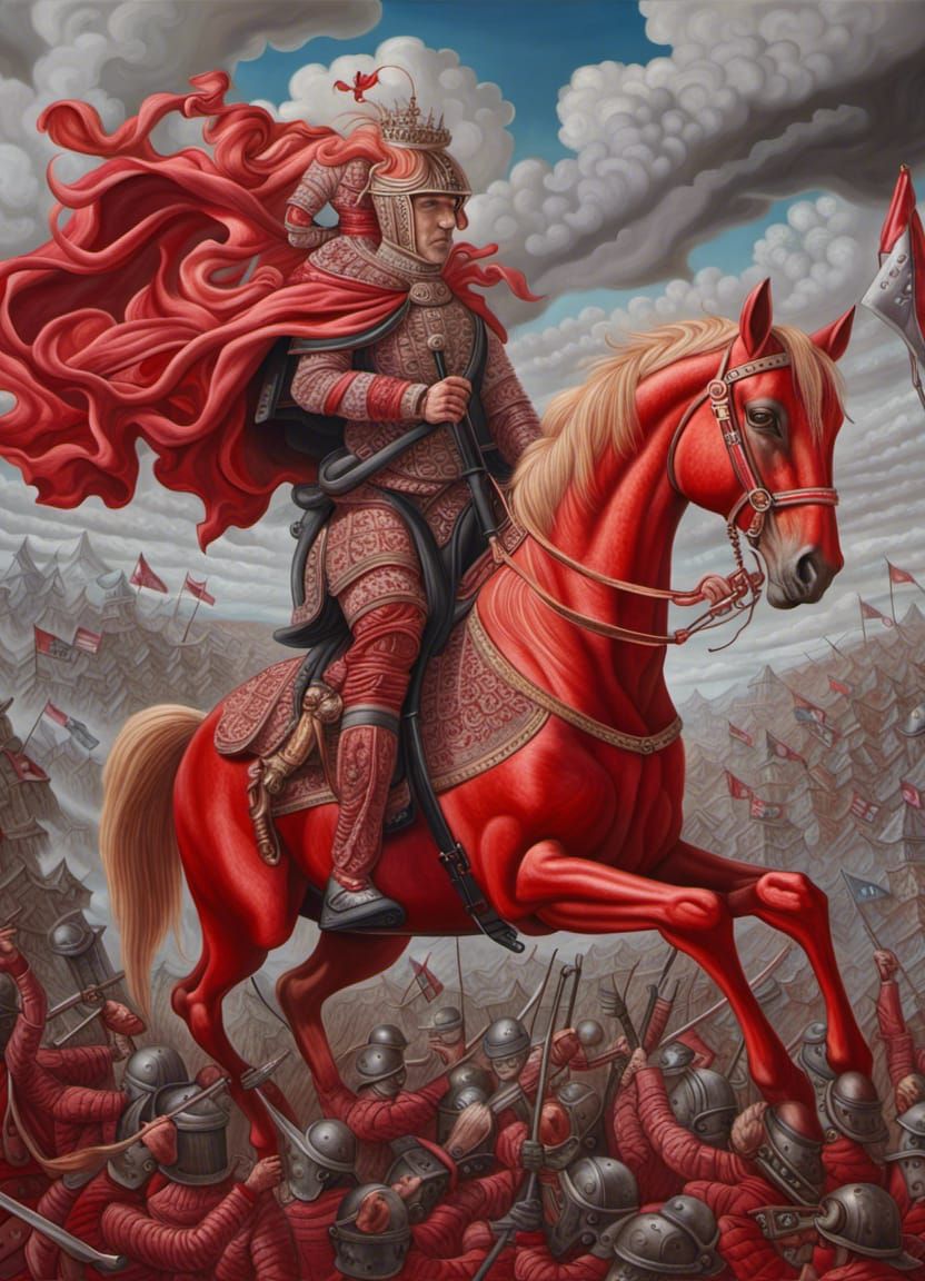Horseman of the Apocalypse, War on a red horse