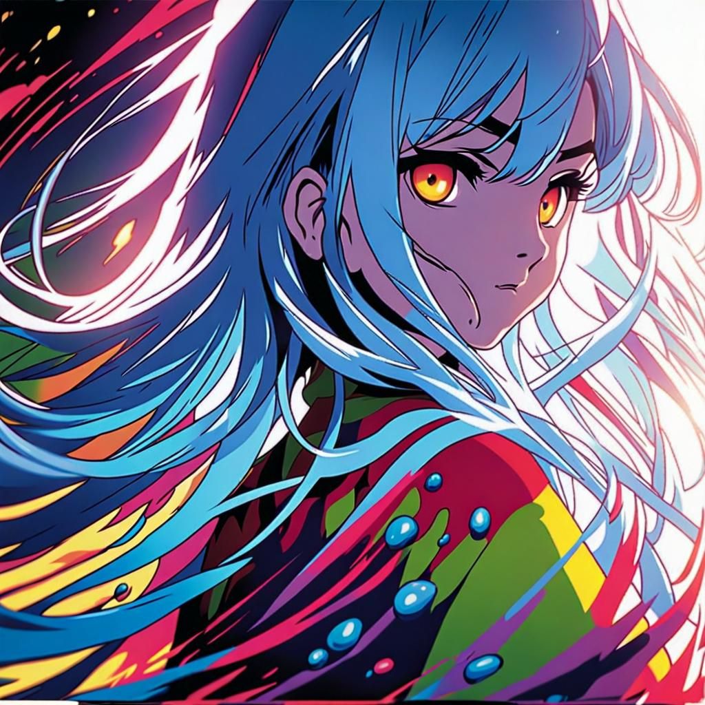 Anime Character with Light Blue Hair