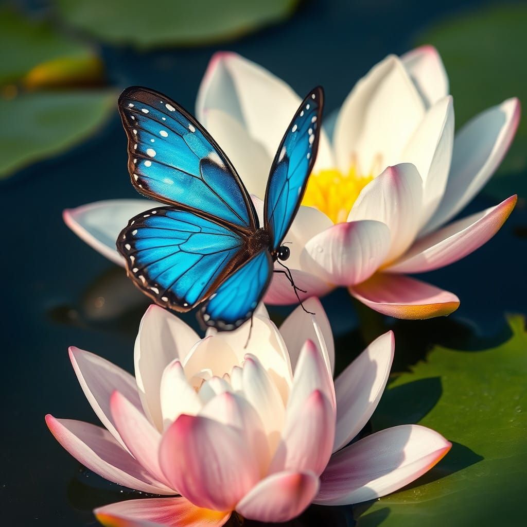 Ethereal Morning Encounter: Iridescent Butterfly Alights on....