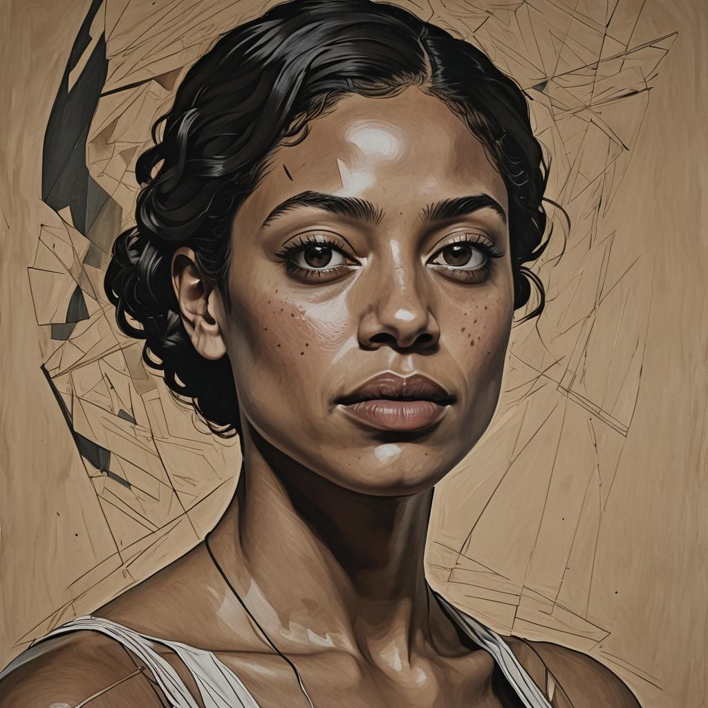 Solitude: Portrait of an Actress in Photorealistic Style