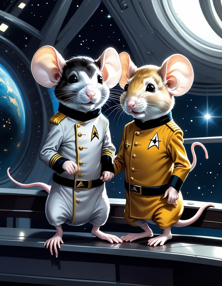 Mice Cosplay as Star Trek Officers