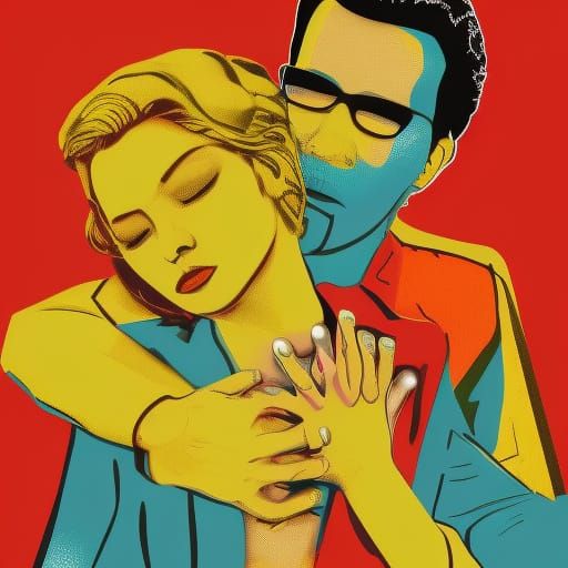 Pop Art Screen Print in Geometric Bauhaus Style