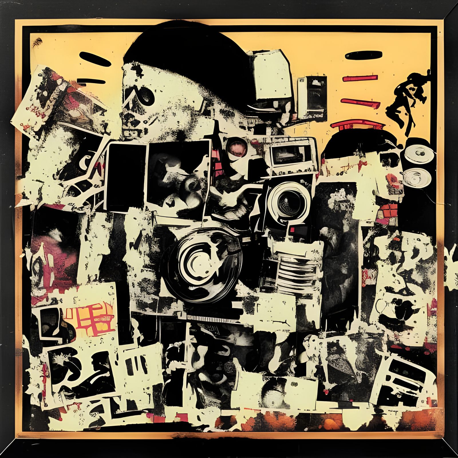 Worn Hip Hop Album Cover with Aged Texture