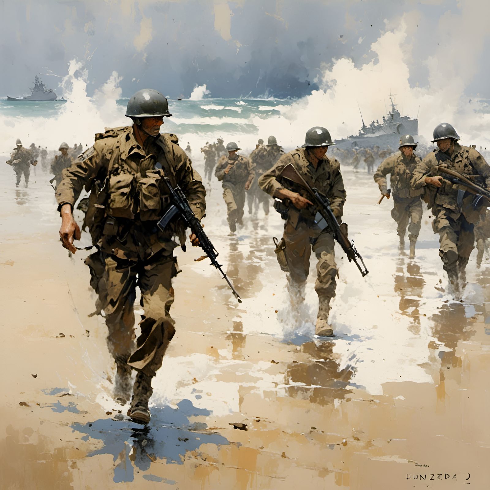 Normandy France June 6, 1944. Operation Overlord, the largest amphibious invasion in military history.