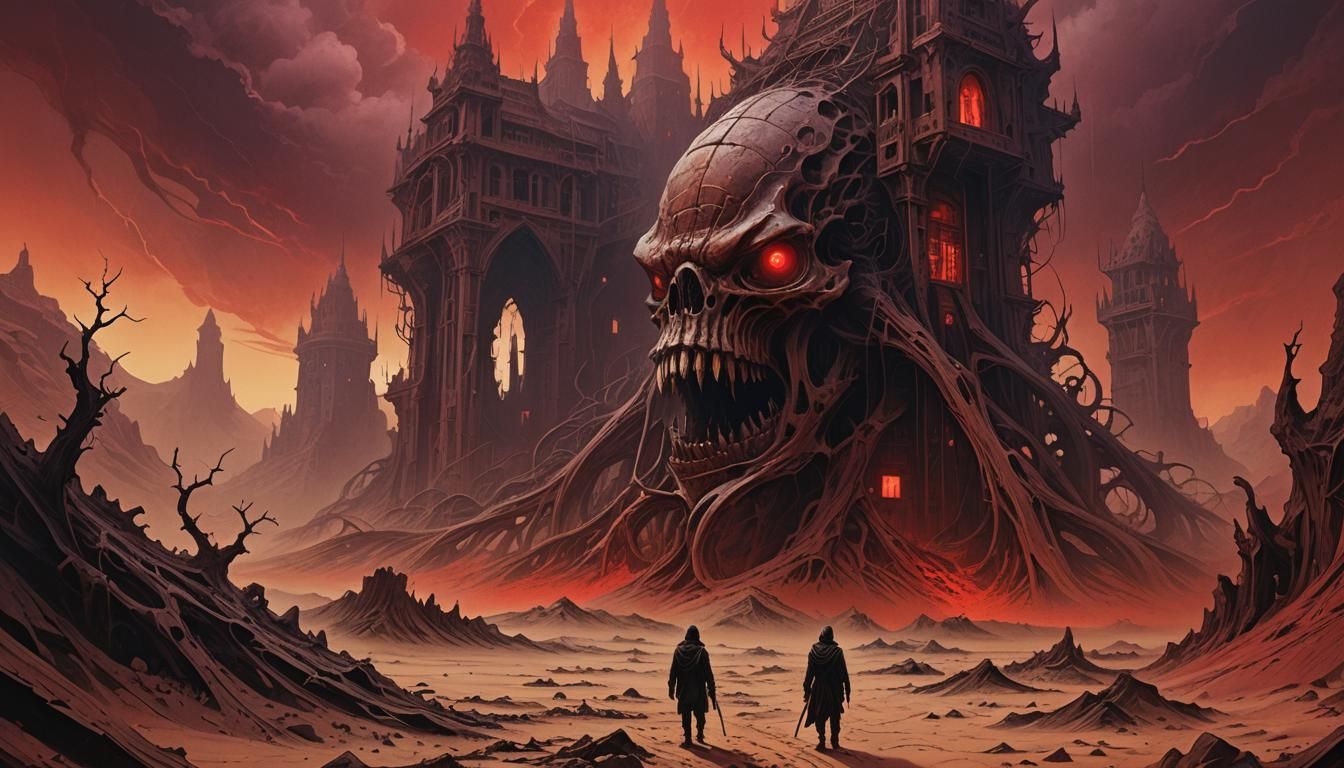 Martian Gothic Architecture in Dark Fantasy Comic Art