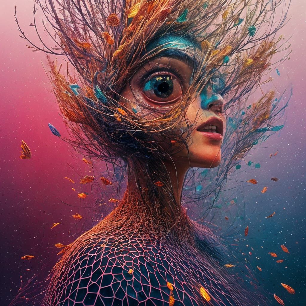 Magical Surreal Biological Montage in Dreamy Style