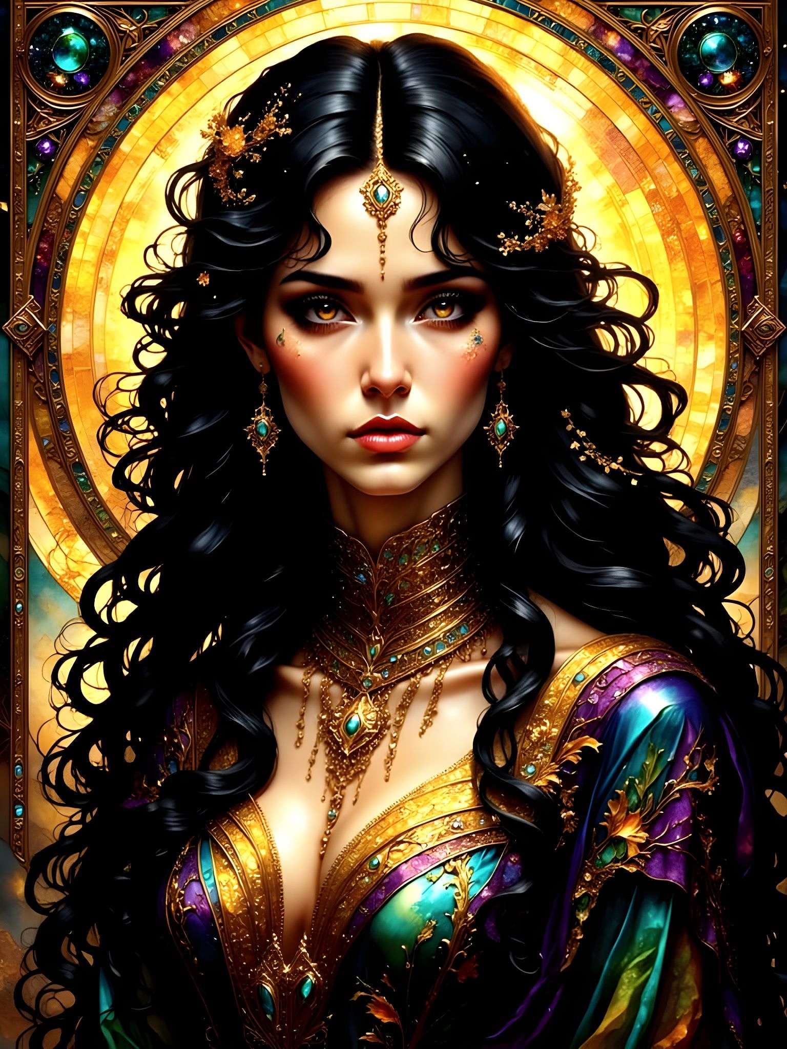 Middle Eastern Woman Warlock With Demonic Eyes