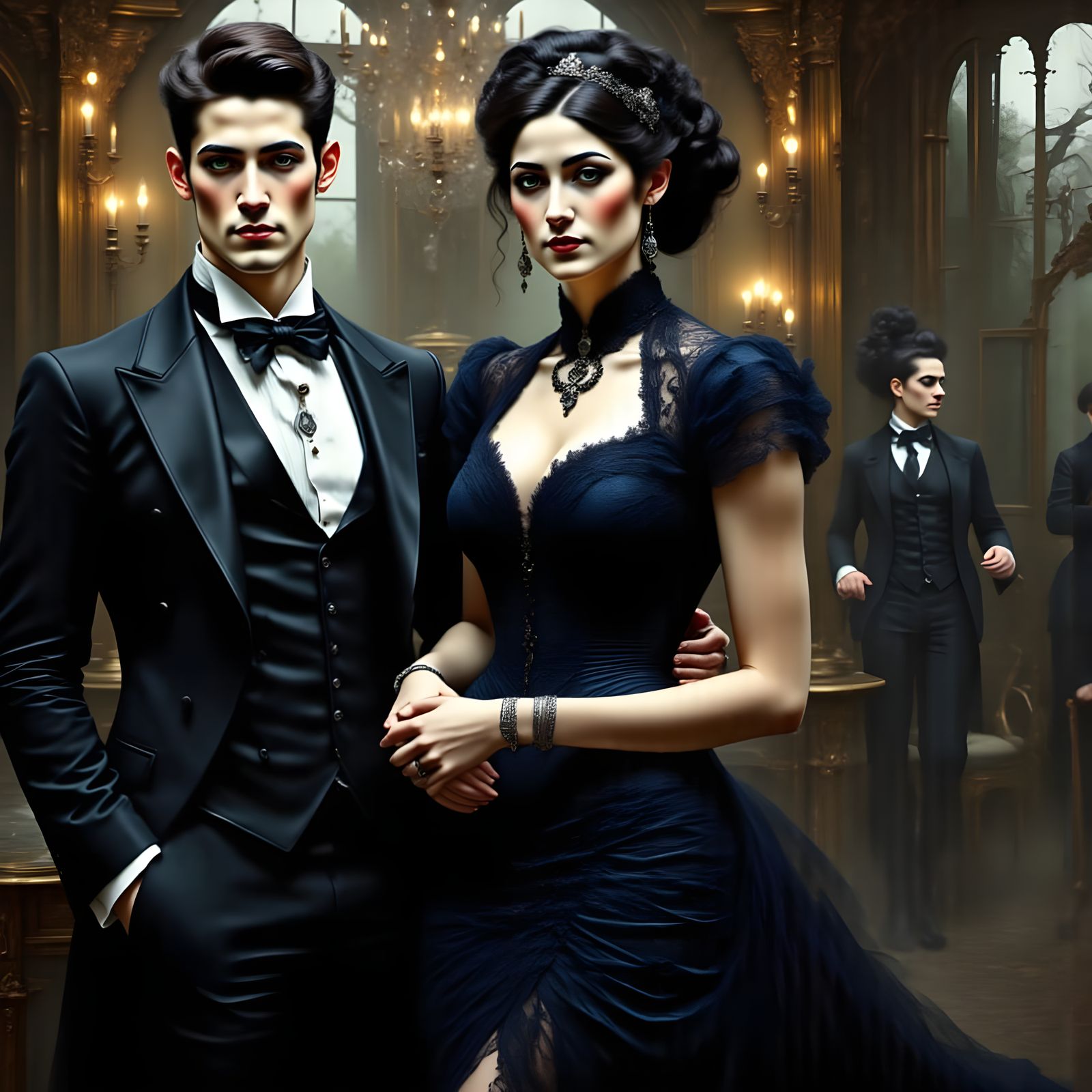 Victorian Couple Poses for Formal Portrait