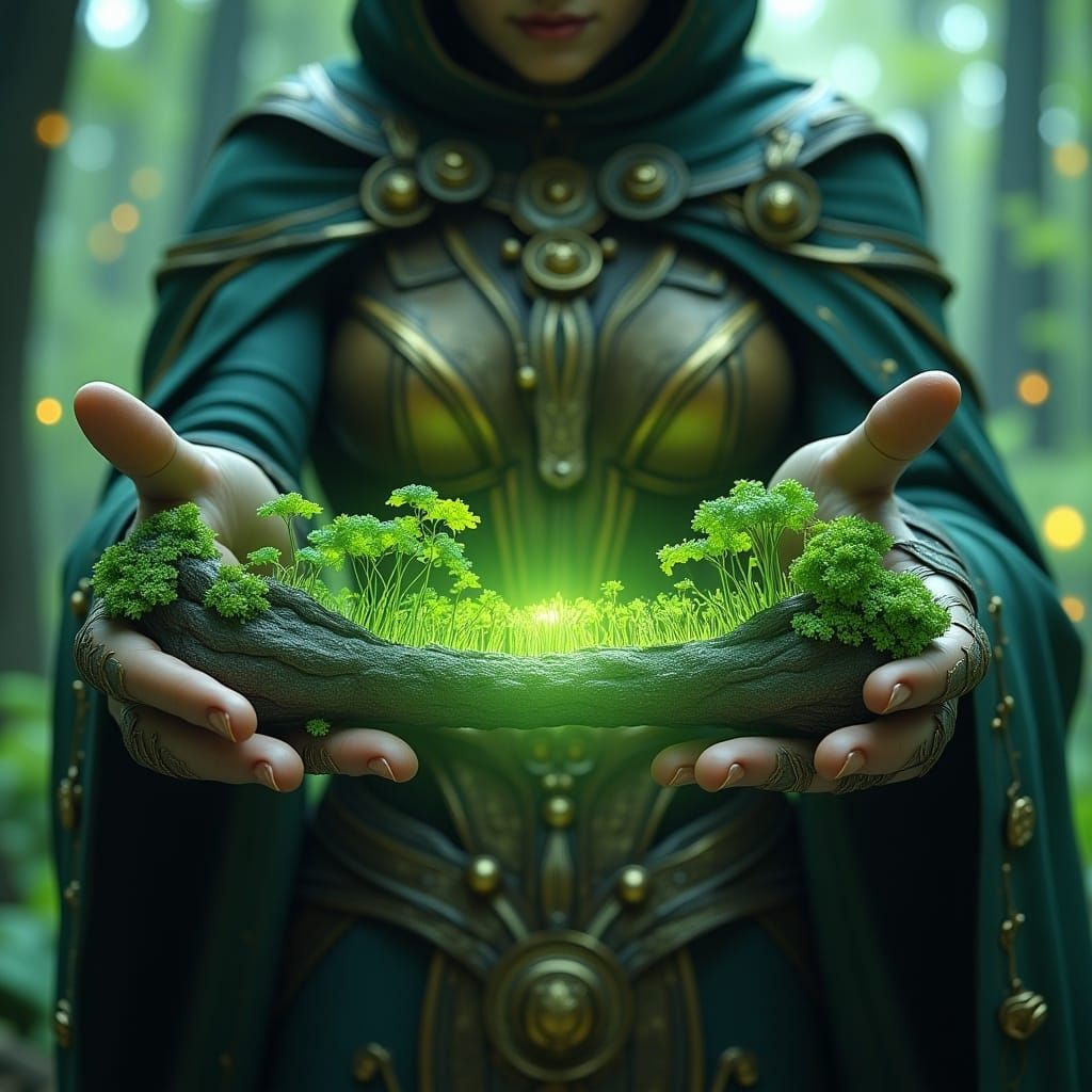 Sorceress Summons Living Bridge with Magic Vines