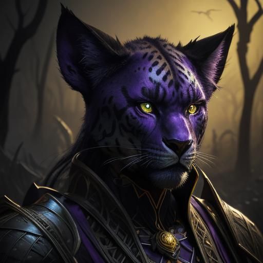 Werepanther: African Woman in Savanna, Dark Fantasy Art