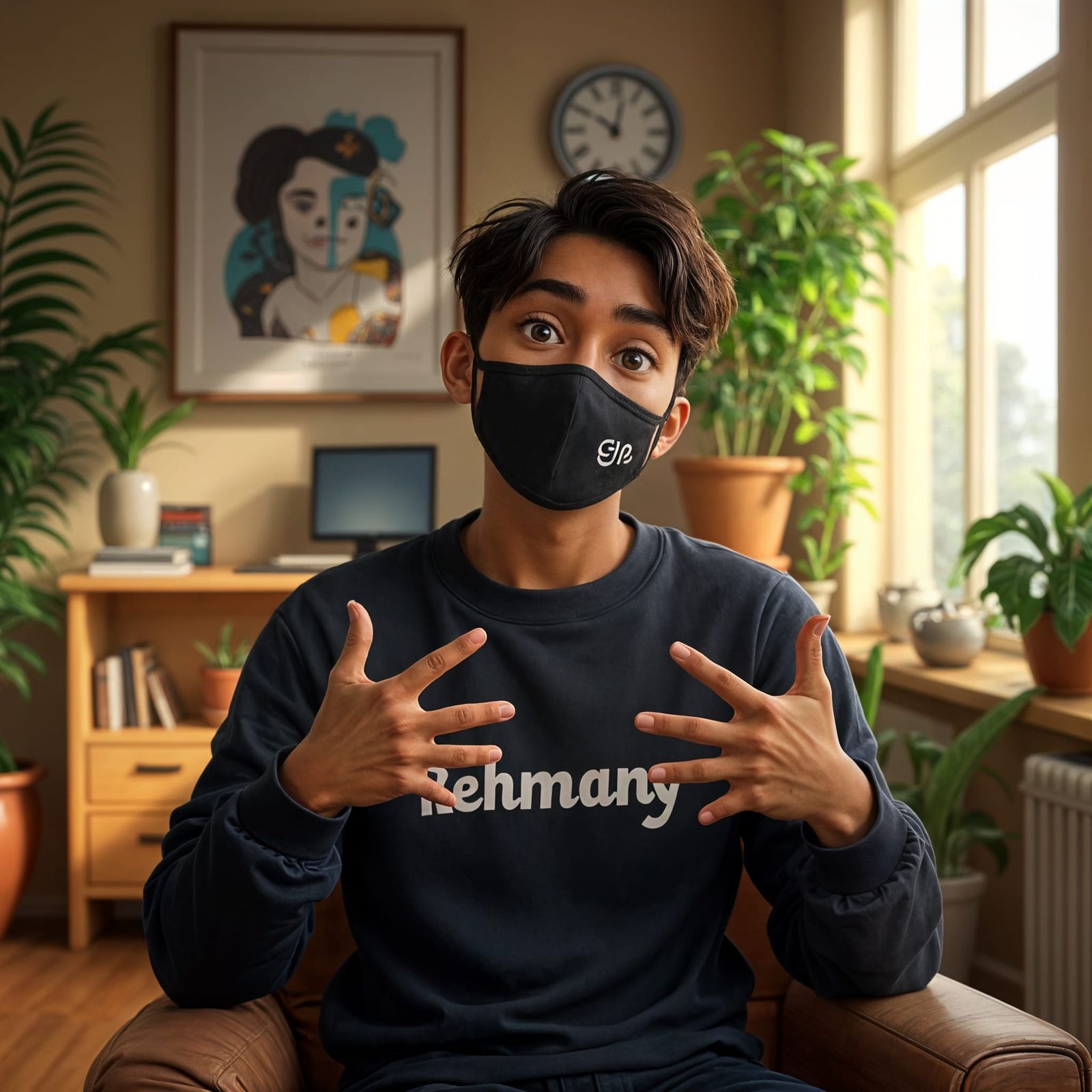 Man in Podcast Studio: Photorealistic Portrait