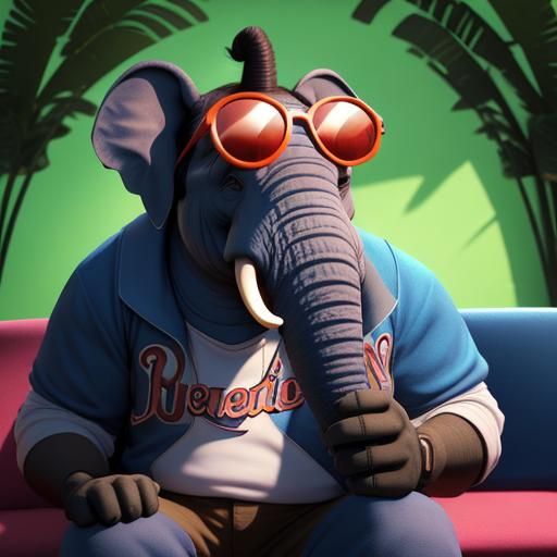 Horton the Elephant as 3D Digital Art