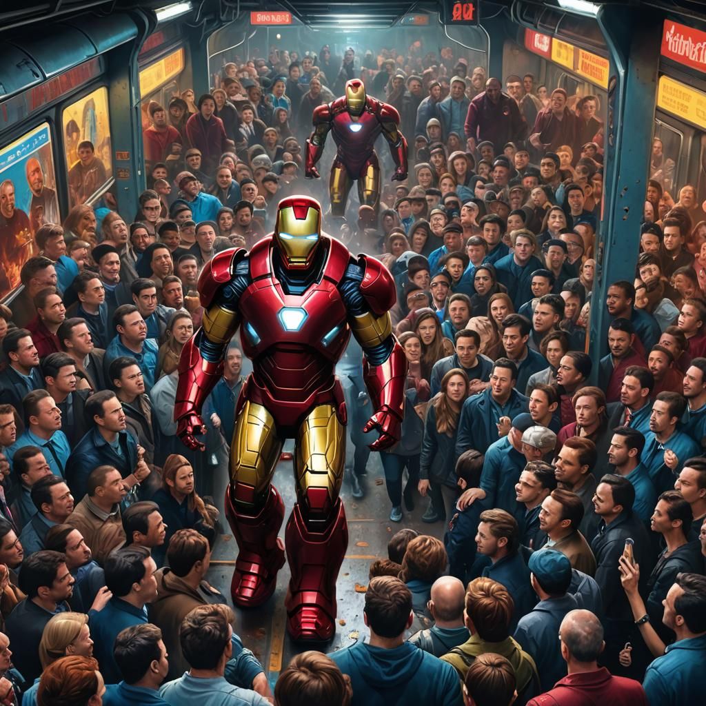 Iron Man in Subway: Garbage Pail Kids Style