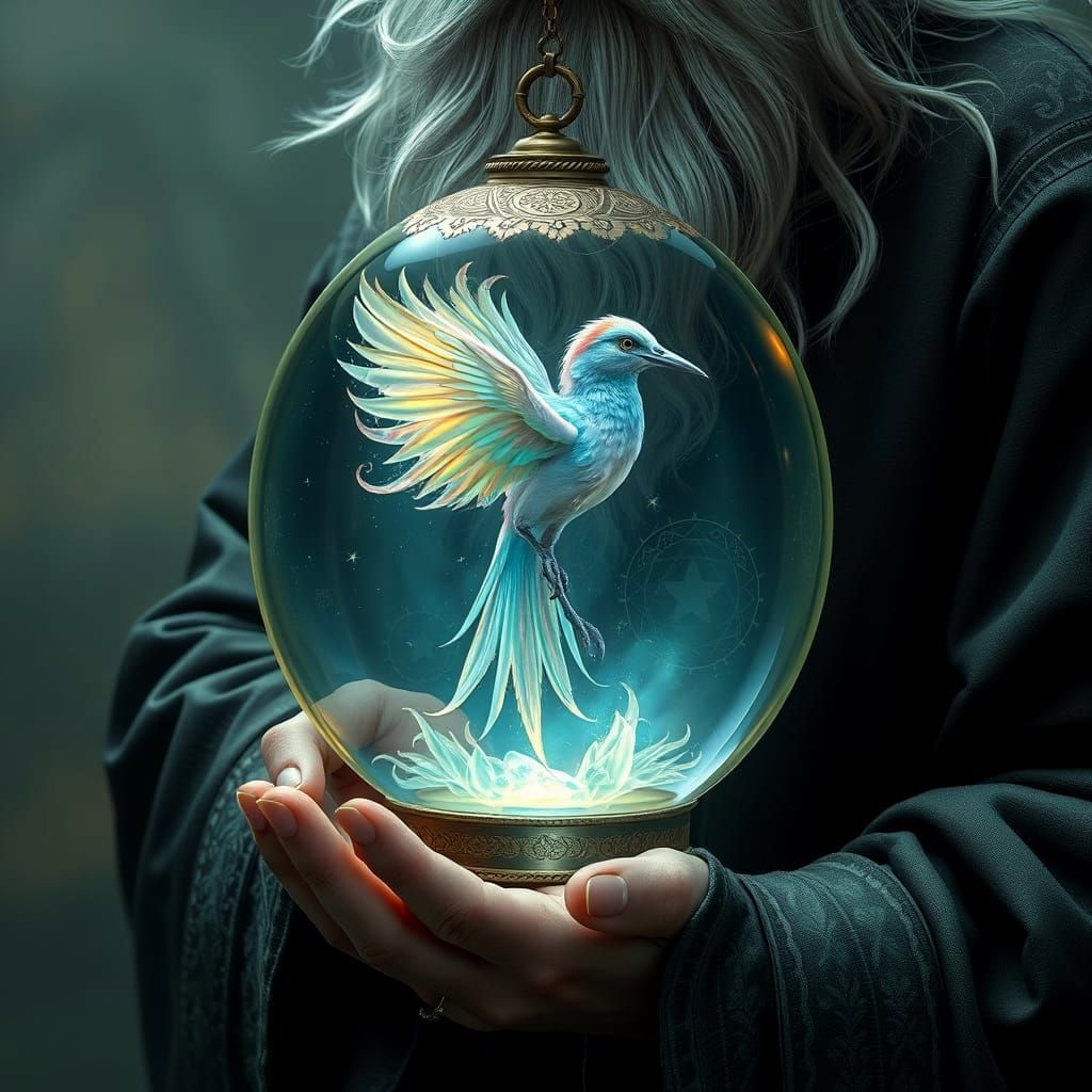 A Mythical Bird in an Magic Orb