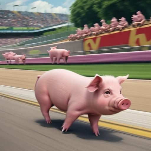 Pigs Engage in a Whimsical Race