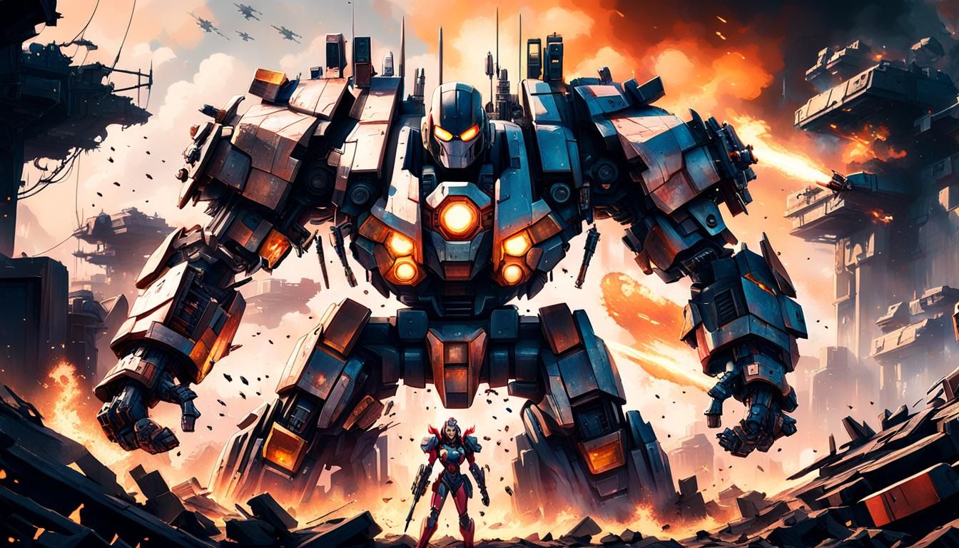 Harley Quinn and Batgirl in Sci-Fi Mech Armor