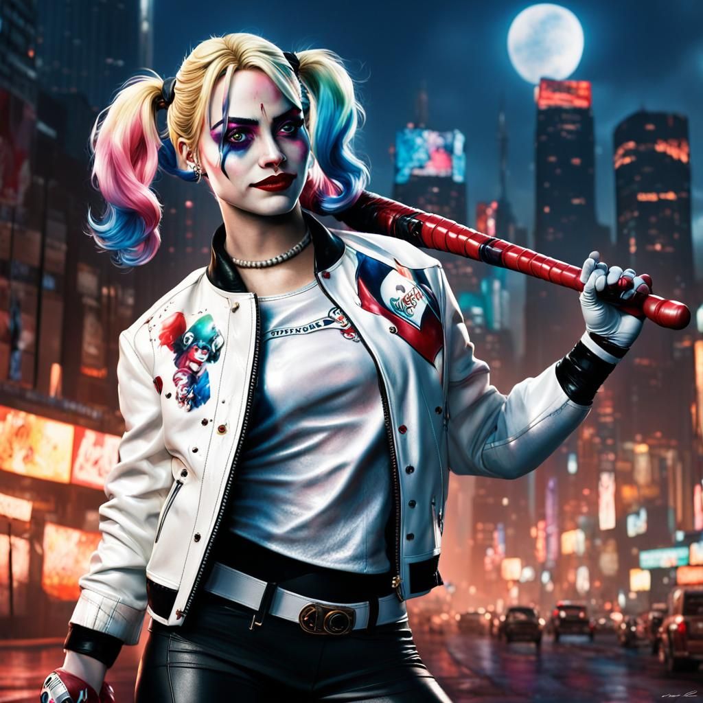 Harley Quinn in Dark Fantasy City, Splash Art