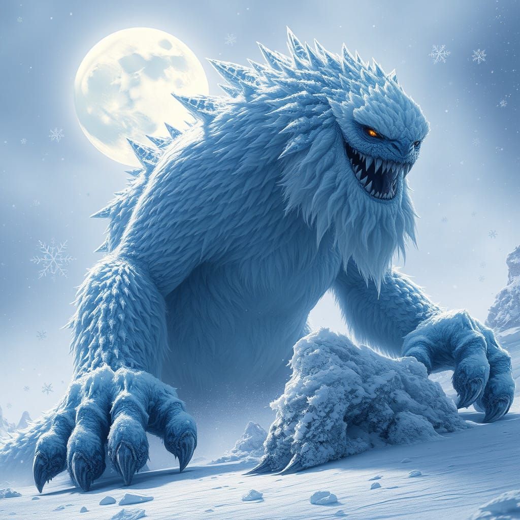 Majestic Winter Beast Rises from Frosty Wilderness in Cyberp...
