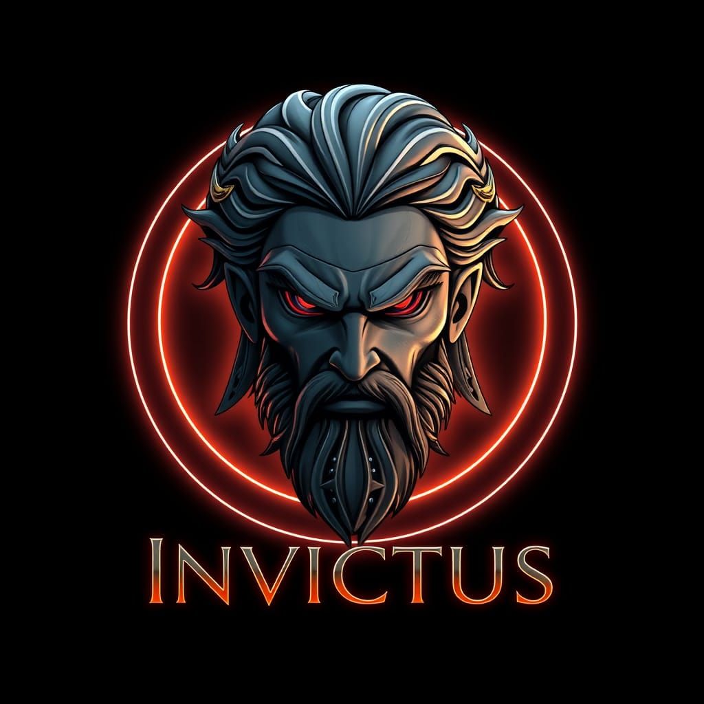 Greek God Anime Logo with Futuristic Text