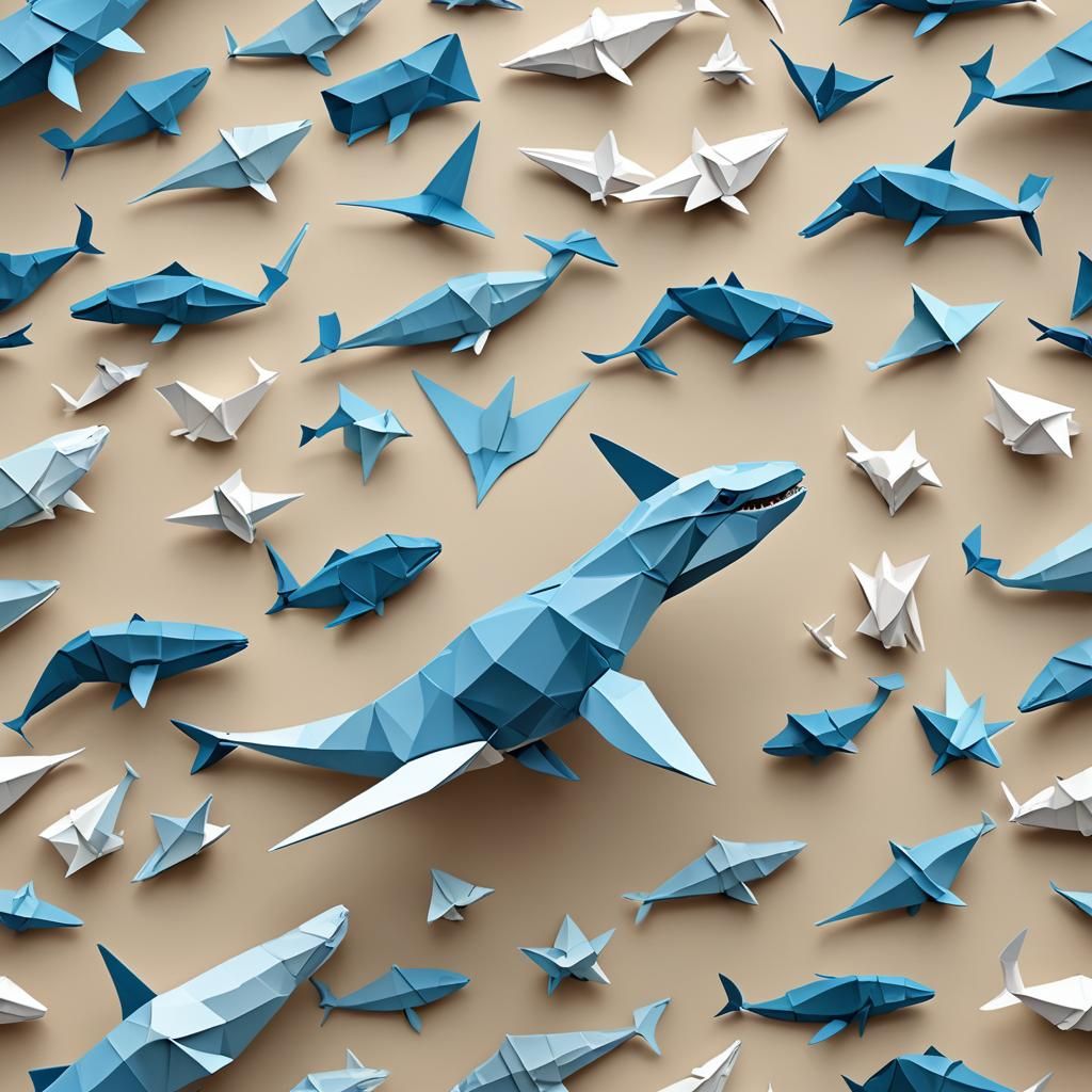 Origami Whale Dinosaur Hybrid Papercraft