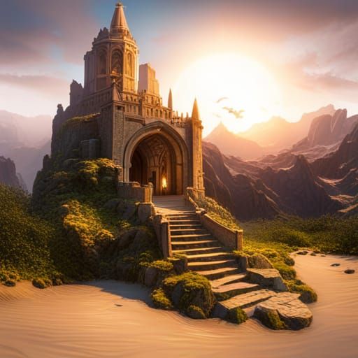 Detailed Matte Painting of Jesus in Deep Color