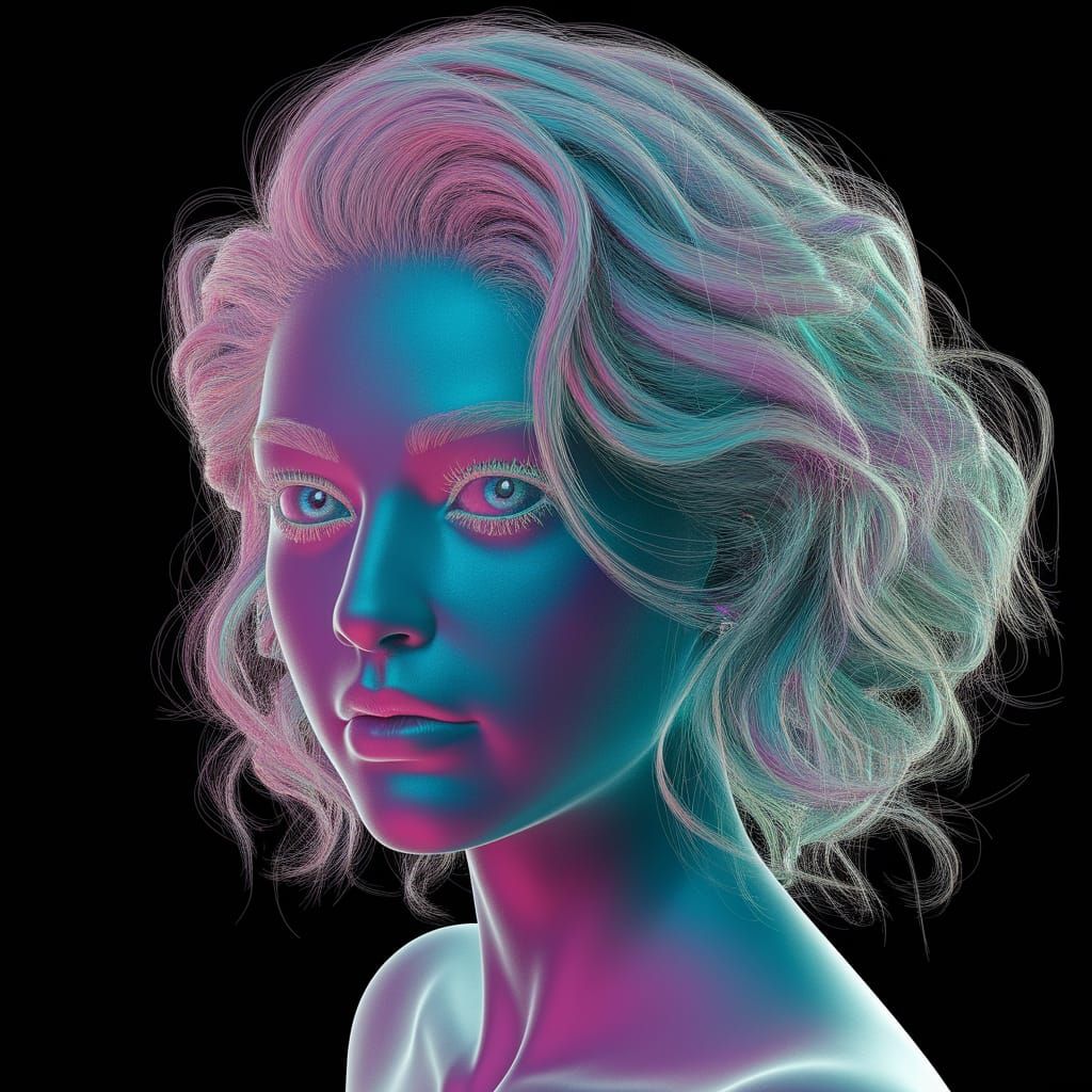 Iridescent Portrait of a Stunning Young Woman