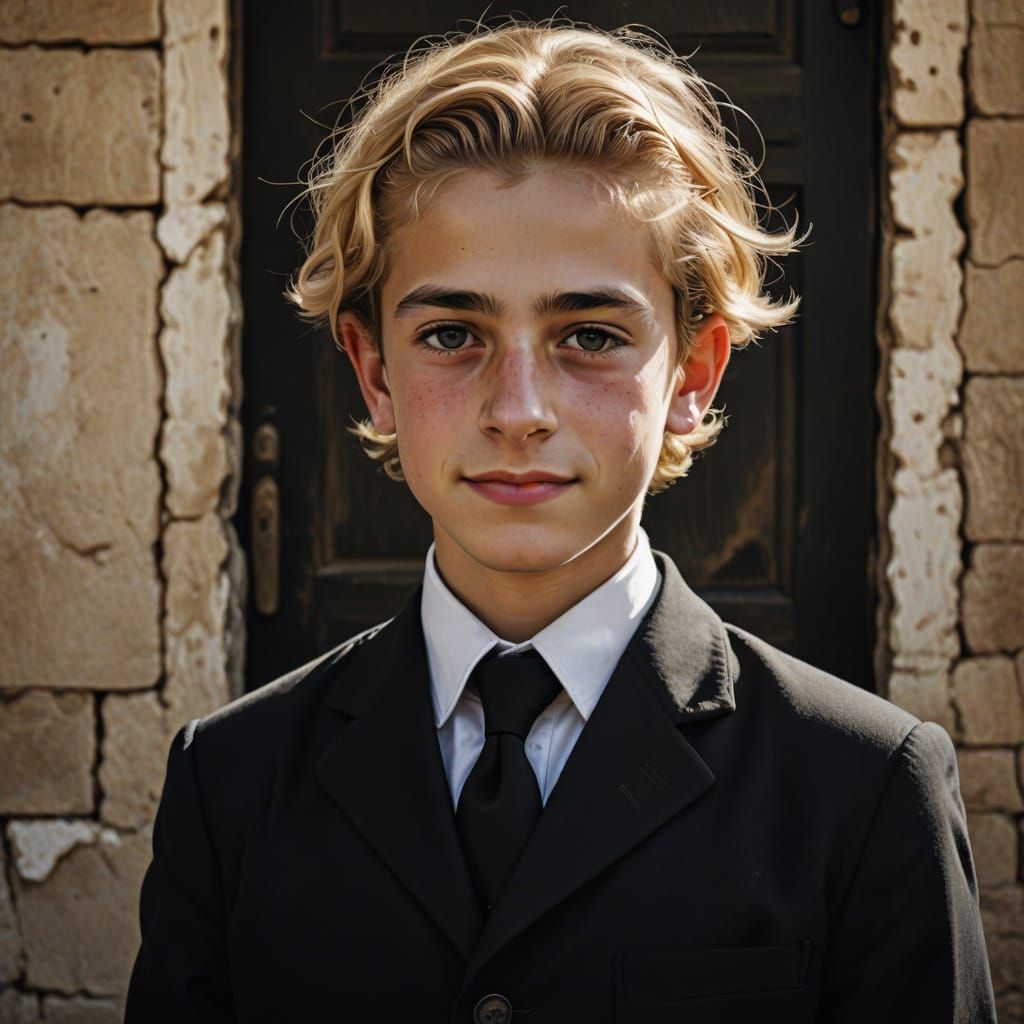 Transformation Portrait of a Hasidic Boy in IDF Uniform