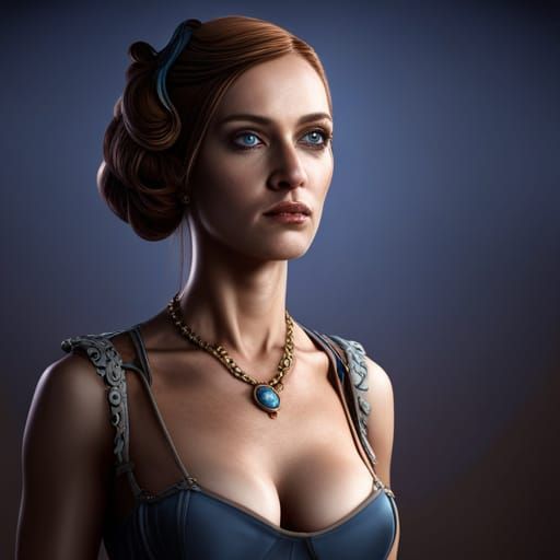 Steampunk Woman Portrait in Detailed 3D Rendering