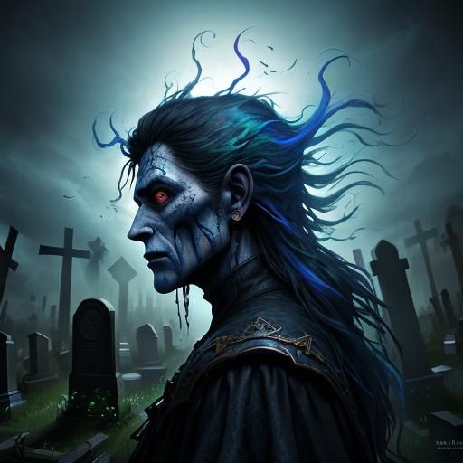 Spectral Anomaly in Haunted Cemetery: Hyperrealistic Concept...