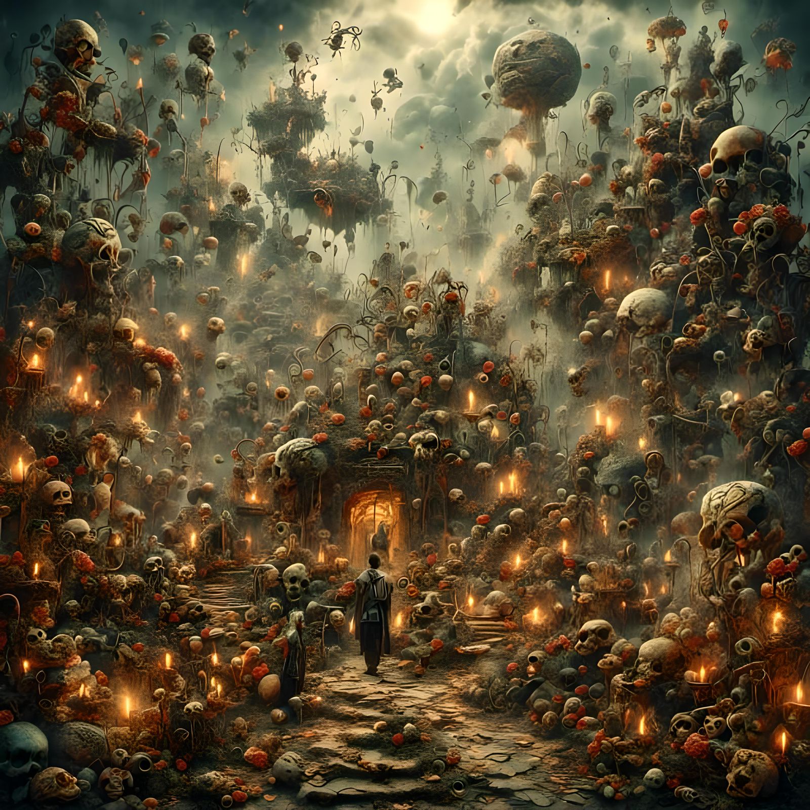 Surreal Futurepunk Palace of Dreams and Shadows