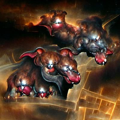 Three-Headed Cerberus Digital Art