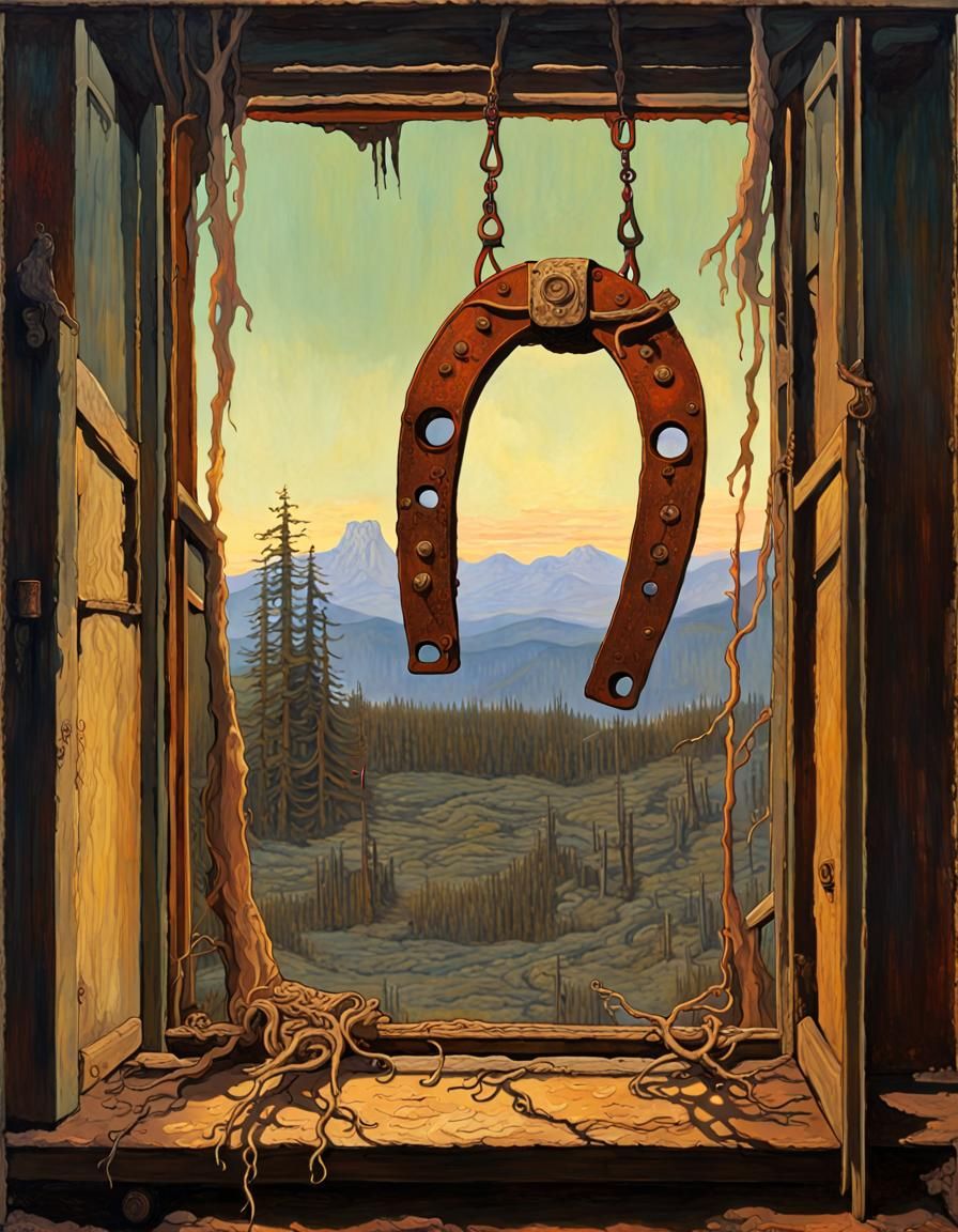 Surreal Horseshoe Amulet Prevents Pixie Invasion