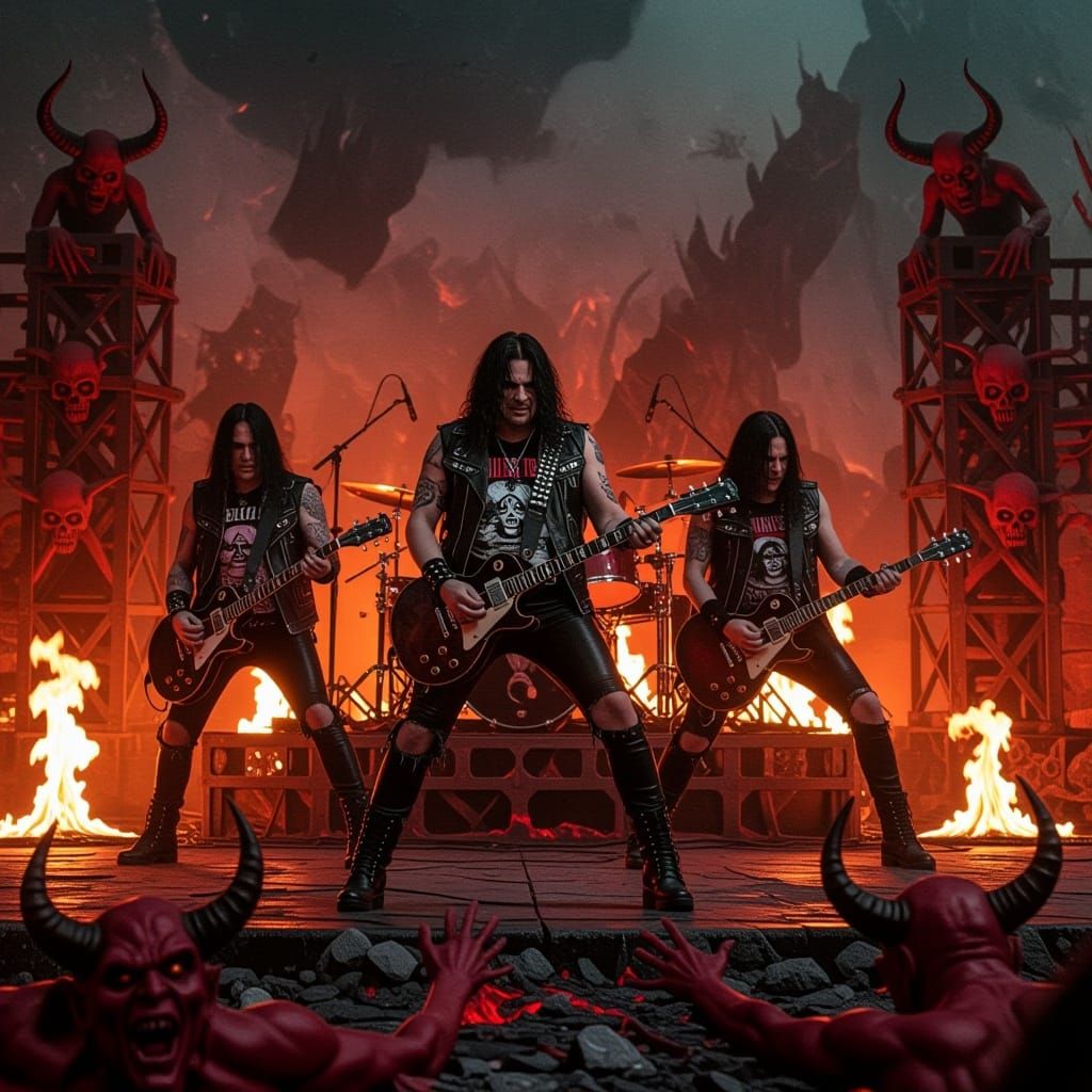 Heavy Metal Band Forever Rocks Hellish Stage in Leather and ...