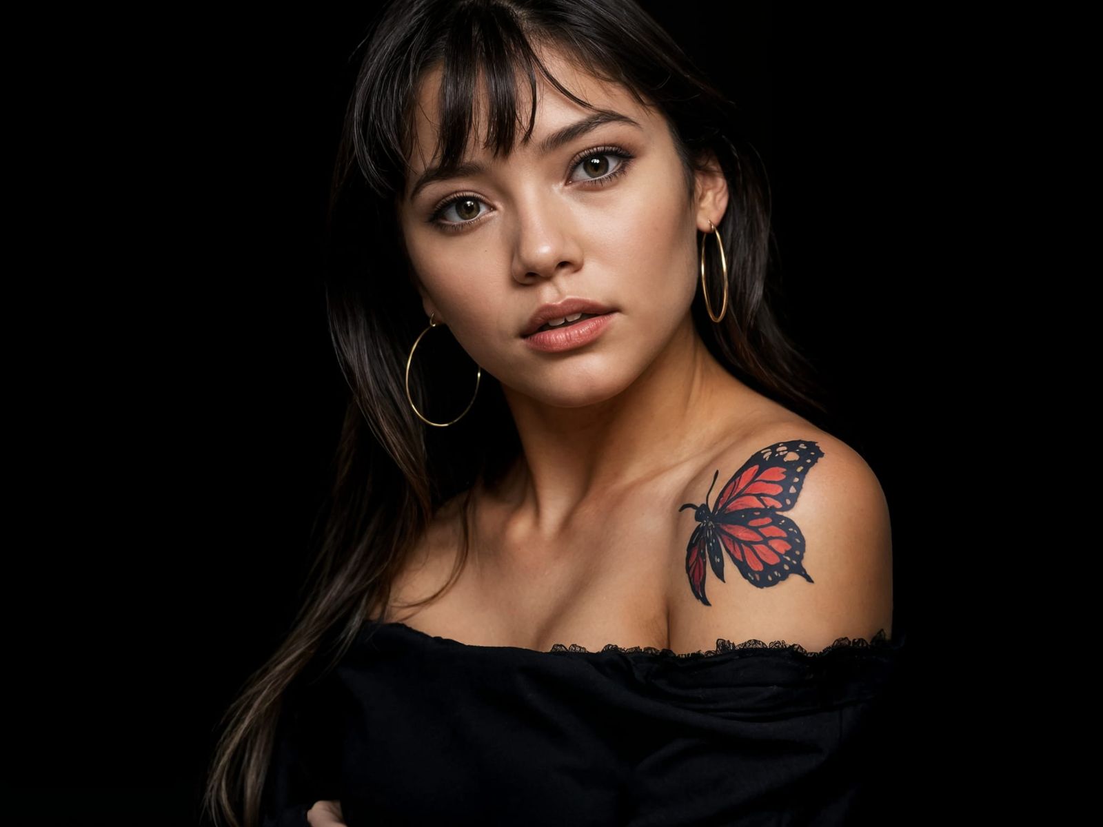 Moody Portrait of a Confident Young Woman with Edgy Features