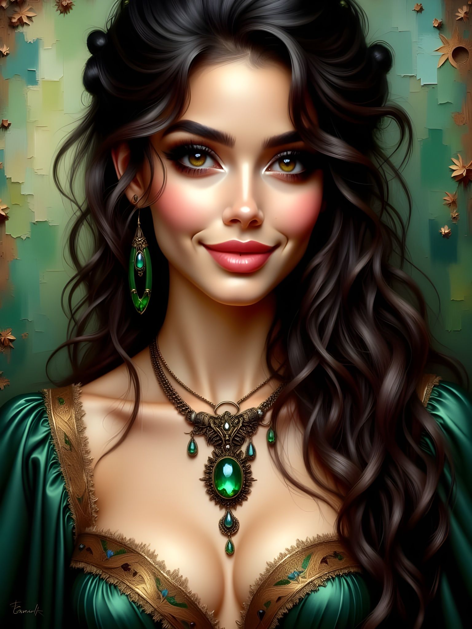 Norse Goddess in Textured Oil Painting