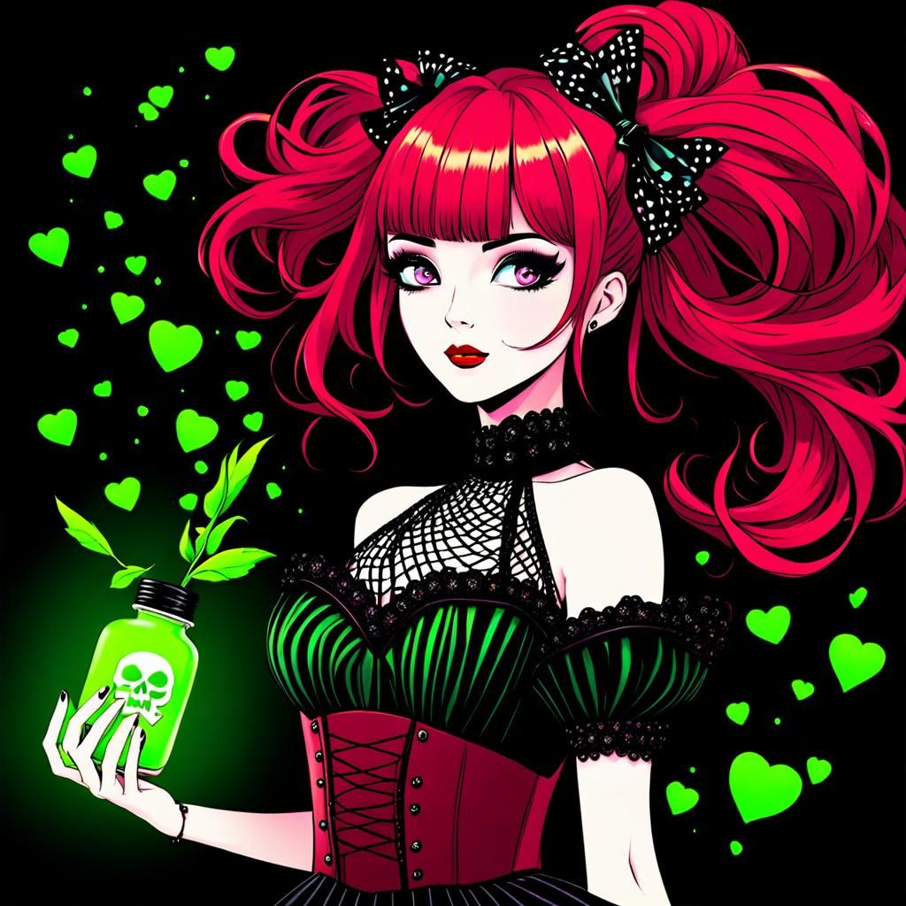 Ethereal Poison Girl: Digital Art