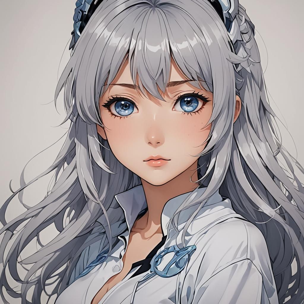Anime Style Portrait of a Young Woman