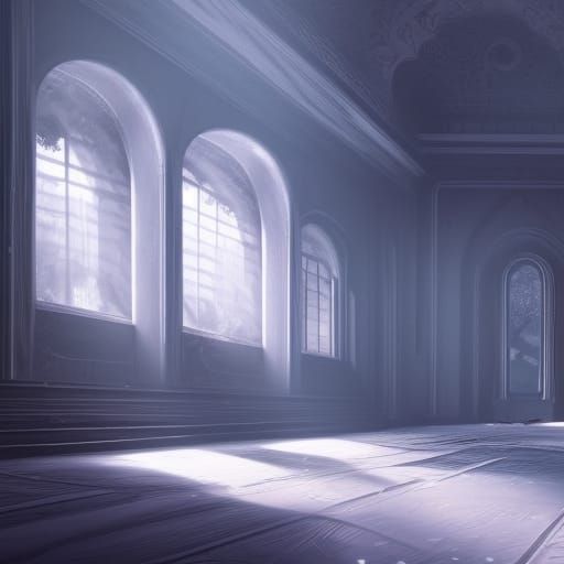 Distressed Person in Empty Room: Matte Painting